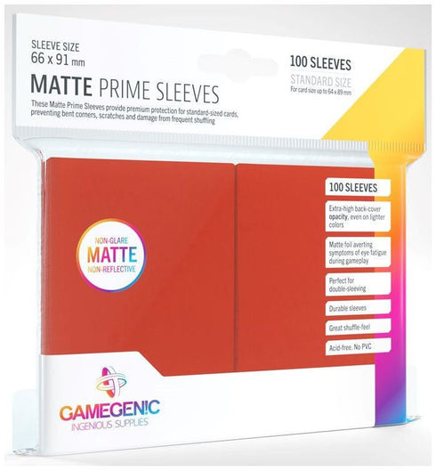 Gamegenic Matte Prime Card Sleeves (66mm x 91mm) (100 Sleeves Per Pack)