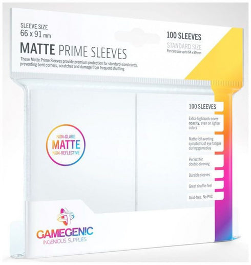Gamegenic Matte Prime Card Sleeves (66mm x 91mm) (100 Sleeves Per Pack)