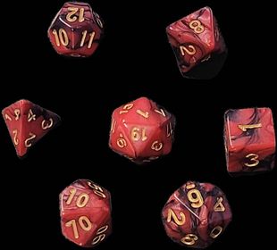 7x Mix 16mm Dice - Rose Pink