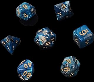 7x Mix 16mm Dice - Ocean Blue
