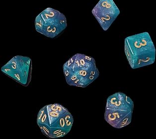 7x Mix 16mm Dice - Mermaid Magic