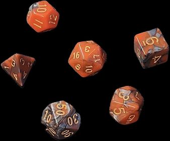 7x Mix 16mm Dice - Mars Orange