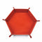 1pc/Dice Tray Hexagonal Dice Rolling Rack Folding PU Leather Dice Tray - Orange