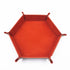 1pc/Dice Tray Hexagonal Dice Rolling Rack Folding PU Leather Dice Tray - Orange