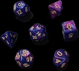 7x Mix 16mm Dice - Royal Purple