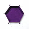 1pc/Dice Tray Hexagonal Dice Rolling Rack Folding PU Leather Dice Tray - purple