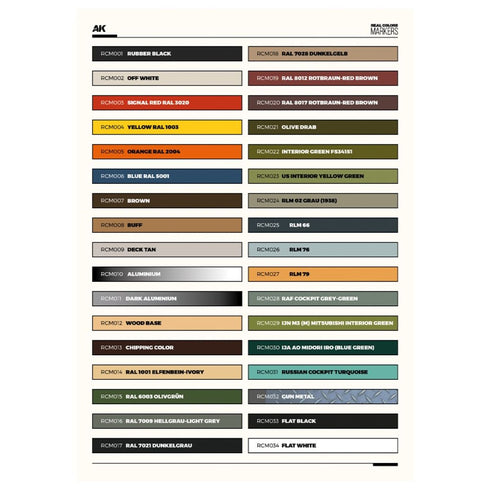 AK Interactive - RC Markers - Special Box Real Colors Markers - 34 Units -