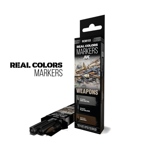 AK Interactive - RC Markers - Set of 3 Real Colors Markers - Various