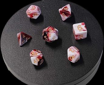 7x Mix 16mm Dice - Marble Red