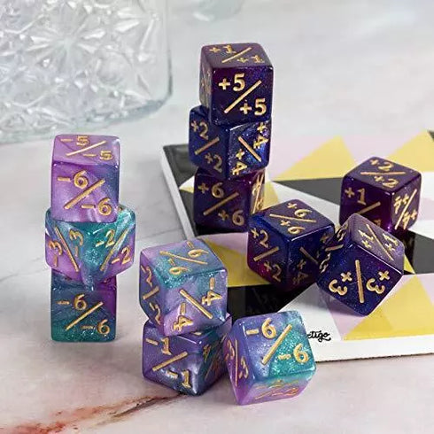 Dice Tokens for Magic The Gathering, MTG Dice, -1/-1 counter, +1/+1 counter (8pack)