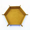 1pc/Dice Tray Hexagonal Dice Rolling Rack Folding PU Leather Dice Tray -Mustard yellow