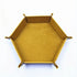 1pc/Dice Tray Hexagonal Dice Rolling Rack Folding PU Leather Dice Tray -Mustard yellow