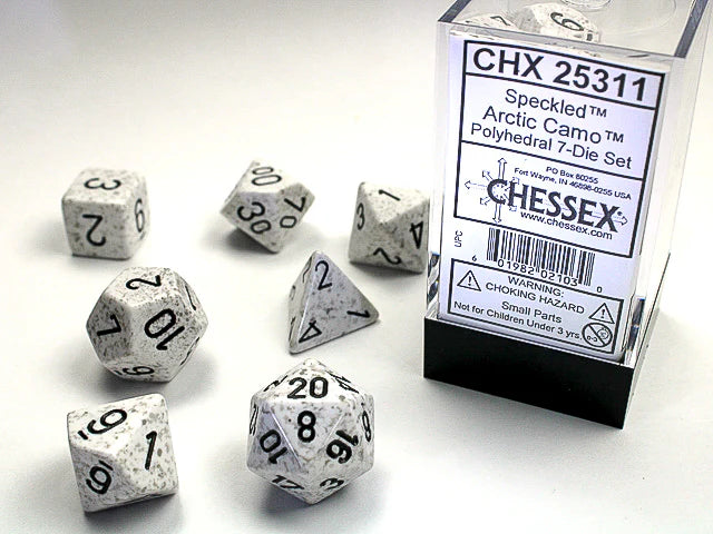 Chessex Speckled Die Set, 7 Piece Arctic Camo