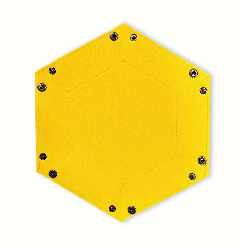 Hexagon Felt Fabric Dice Tray