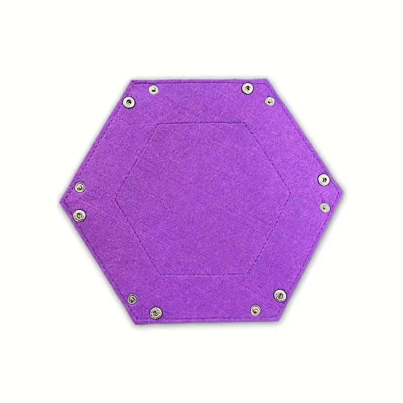 Hexagon Felt Fabric Dice Tray