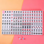 Mini Mahjong Set with Carrying bag, Pink Tiles. Travel set.