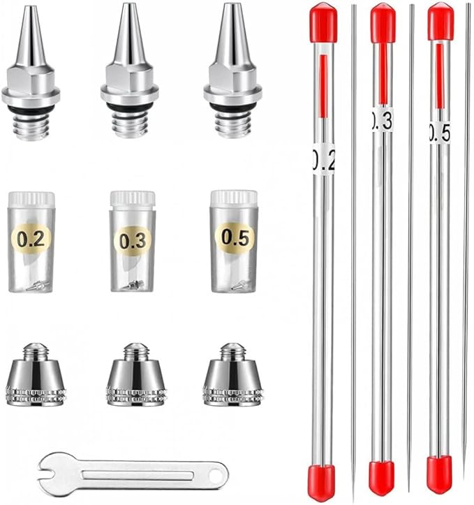 Airbrush Nozzle and Needle  Replacement Parts for Airbrush
