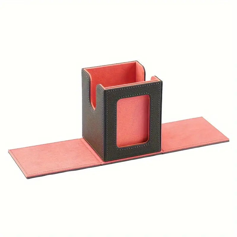 Premium Card Storage Box with Display Window - Holds 120+ Cards, Magnetic Closure, Faux Leather Case for Trading Cards