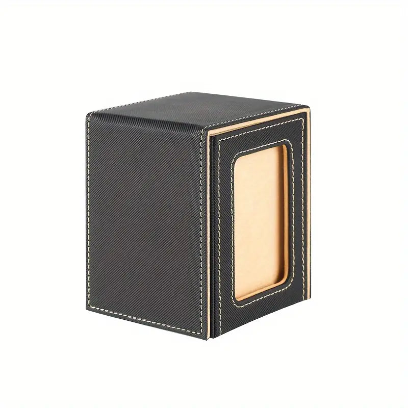Premium Card Storage Box with Display Window - Holds 120+ Cards, Magnetic Closure, Faux Leather Case for Trading Cards