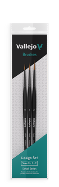 Vallejo - Brushes - Detail Design Set - Synthetic fibers (Sizes 0, 1 & 2)