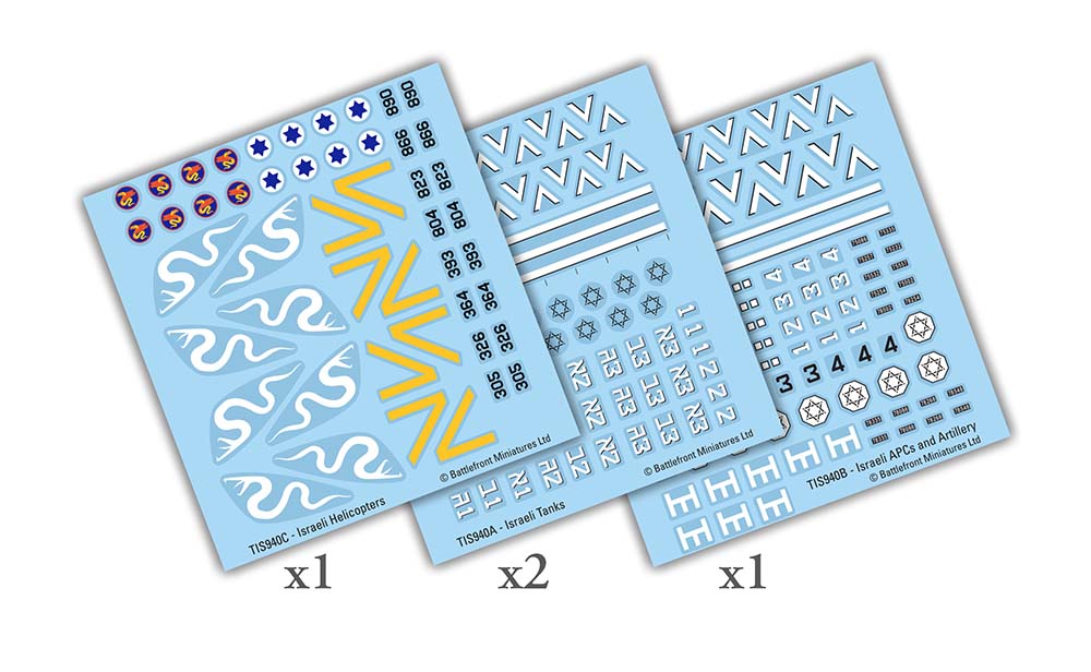 WW3 Team Yankee: Israeli Decal Set (x4 Decal Sheets)