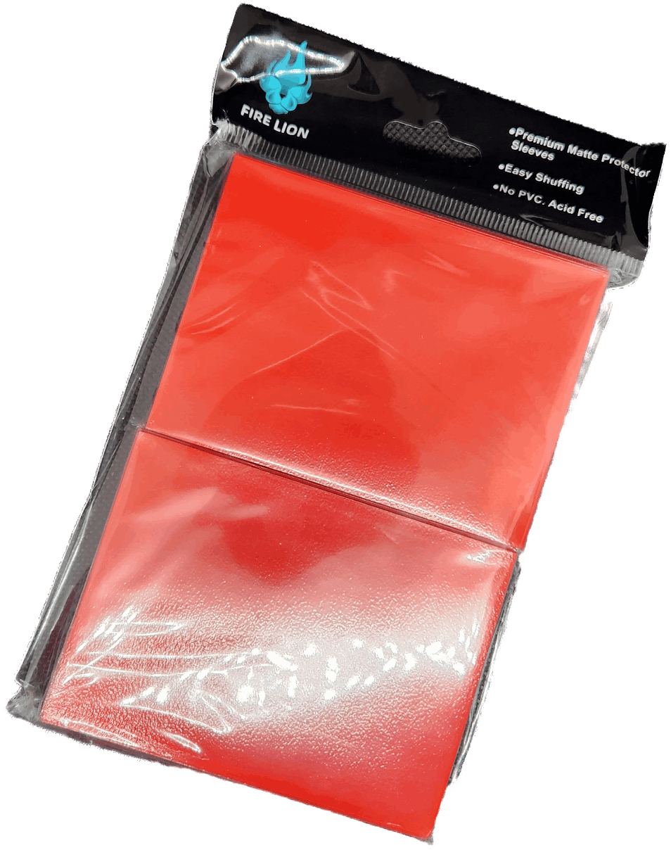 Fire Lion 100 Card Sleeves -Red