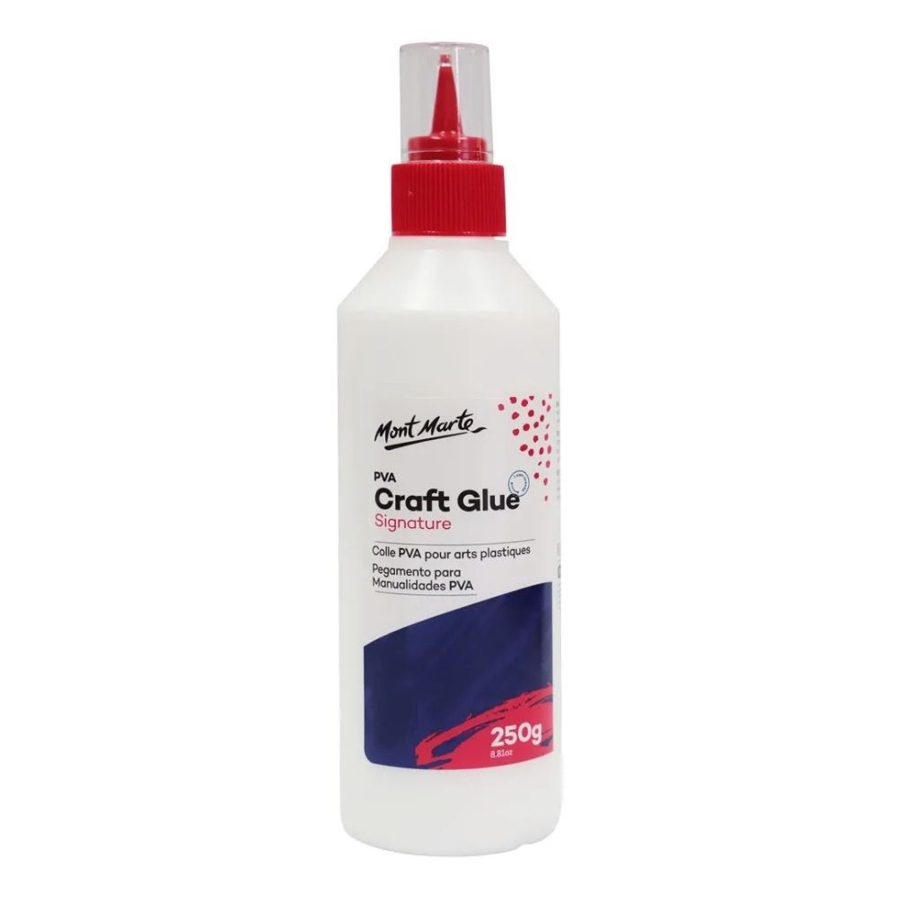 Mont Marte Adhesive - PVA Craft Glue 250g Fine Tip Applicator