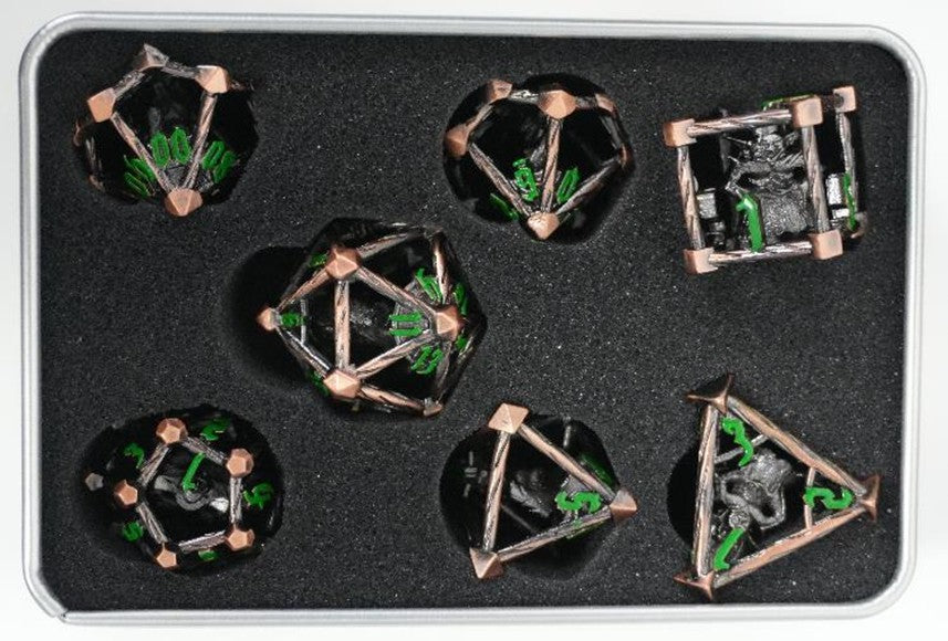 Hollow Metal Caged Dice Goblin King Dice