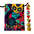 Rainbow Skull Mask: 7x Mix 16mm Dice Set With Matching Drawstring Bag