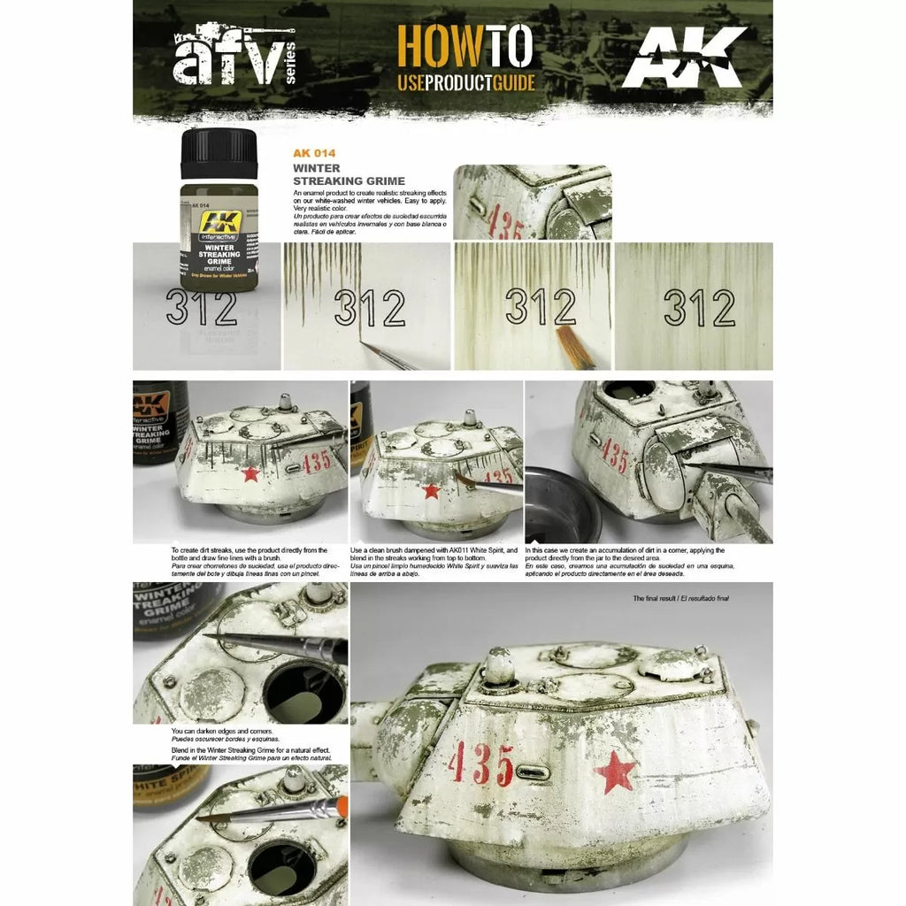 AK Interactive - Weathering Products - Streaking Grime for Winter Vehicles 35ml