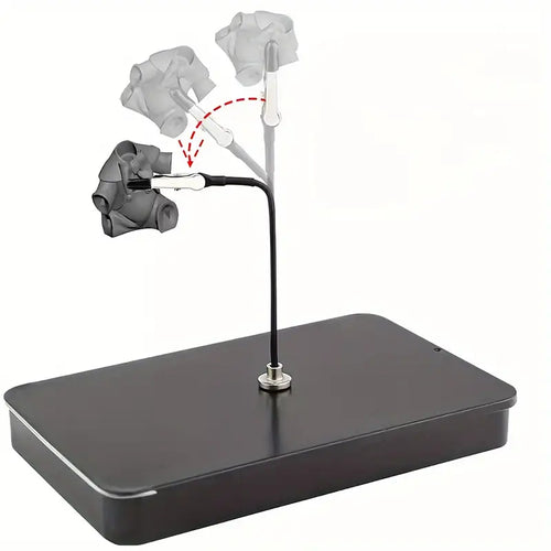 10-Piece Flexible Magnetic Alligator Clip Set with Base for Model Painting
