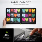 480 Side Loading Pocket Zip Binder - 12 Pocket Trading Card Album Folder