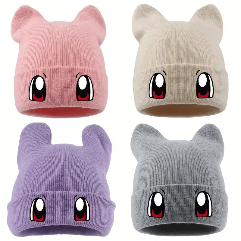 Cute Anime Eyes Knitted Beanie