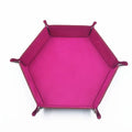 1pc/Dice Tray Hexagonal Dice Rolling Rack Folding PU Leather Dice Tray - pink