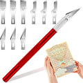 9pc Exacto Knife with extra blades - red